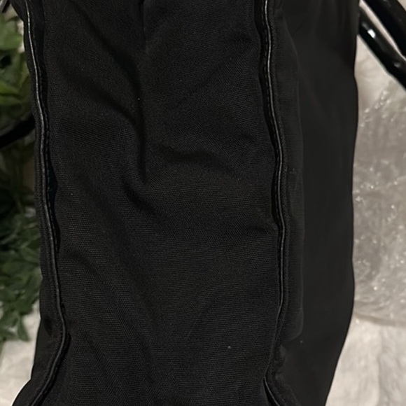 GUCCI 🖤 Bamboo handles black thick fabric tote 3 compartments Vintage Authentic - Picture 7 of 13